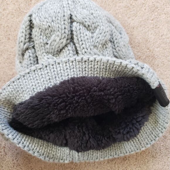 Nwt North Face Cable Minna Beanie Chunky Knit Hat Fleece Lining Gray One Size main image 4